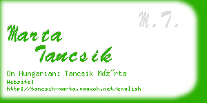 marta tancsik business card